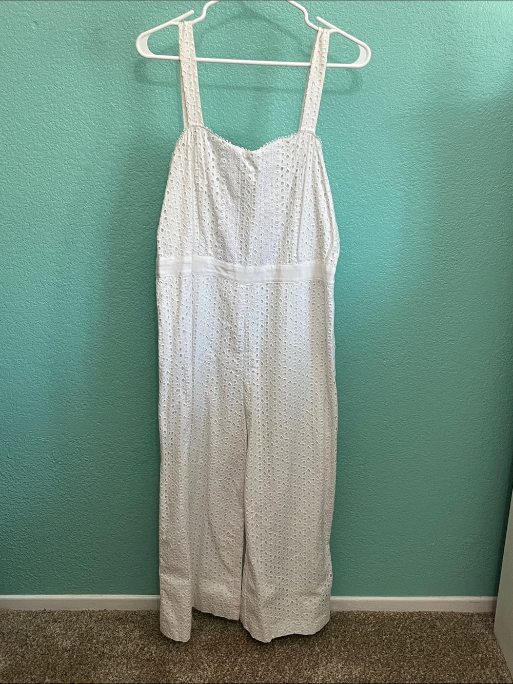 Banana Republic White Eyelet Jumpsuit